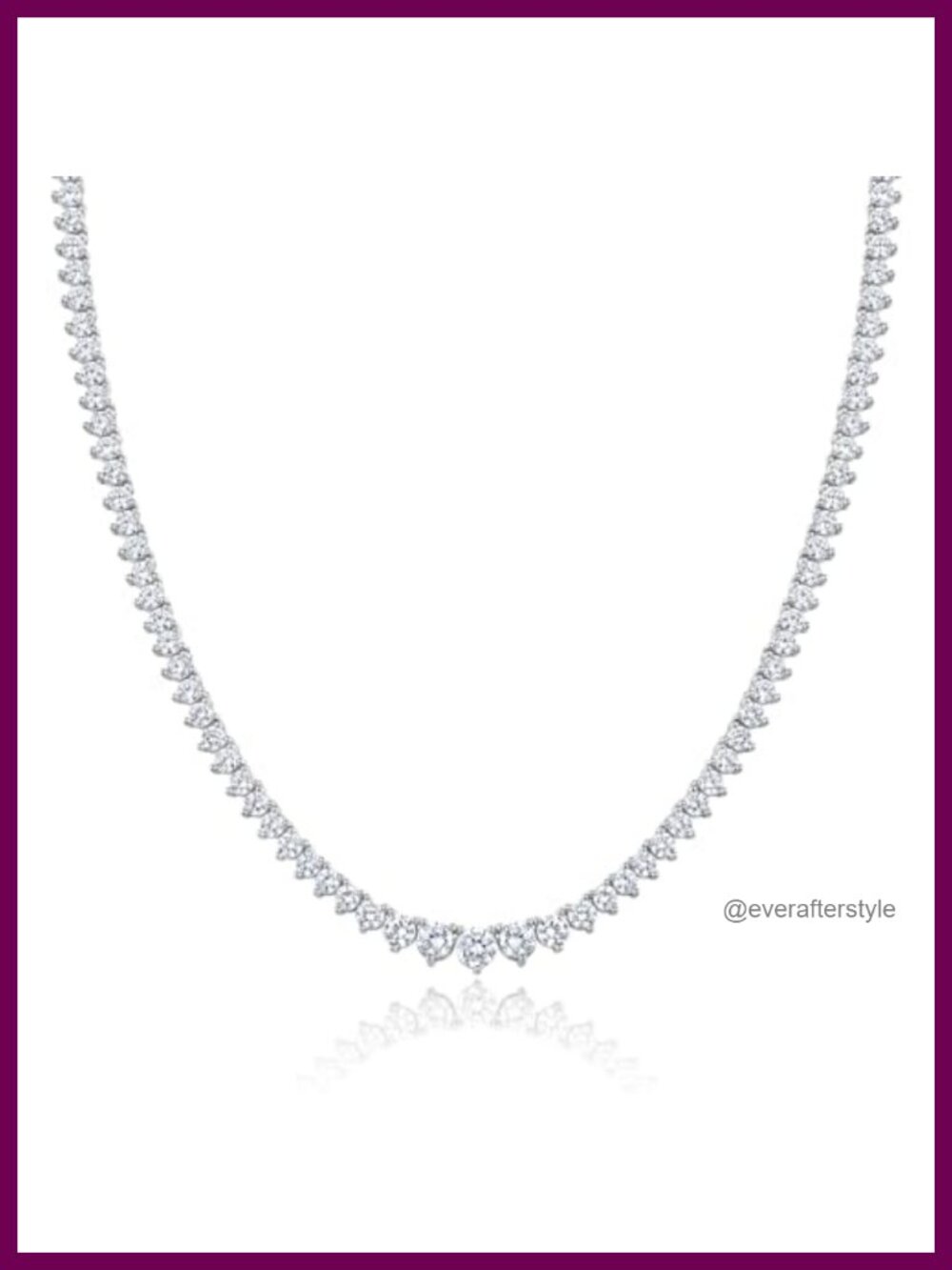 Graduated Tennis Necklace Women CZ Chain 16-22 Inch Gold Plated Prong